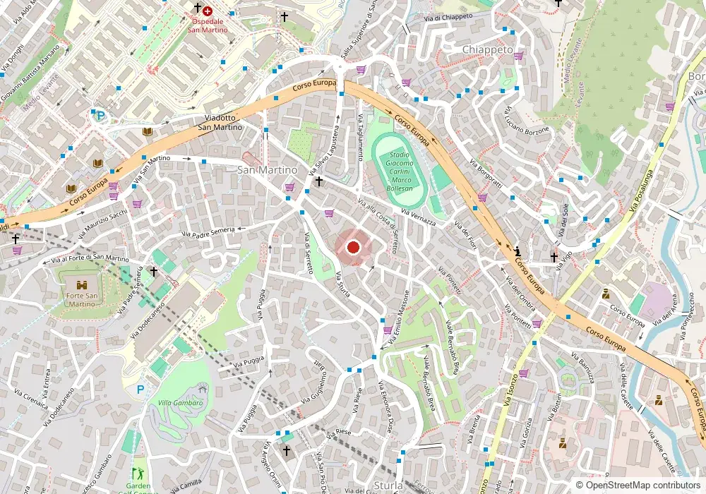Mappa della zona di Via Annibale Passaggi 79r a Genova, con la sede di MVR Antincendio indicata