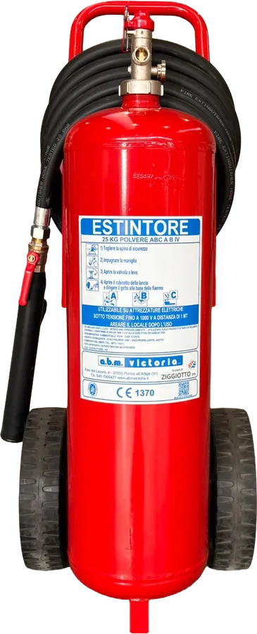 Estintore carrellato a polvere ABC da 25 kg