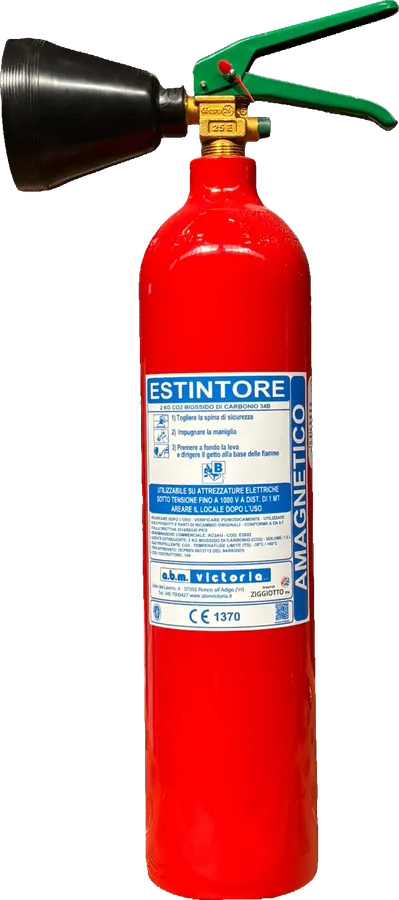 Estintore portatile a CO2 da 2 kg in versione amagnetica